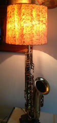 Upscaled Tenor Sax Lamp and Vintage Shade--Two Lamps in One