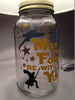 Image of Mason jar lamp - Star Wars, Yoda influenced